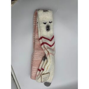 Soft, fuzzy, cozy socks knee high 2 pair size 4-10